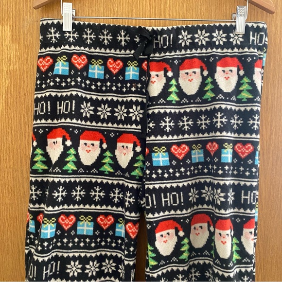 🟢 {3/$15} 🎄Christmas Ho Ho Ho Santa Pajama Pants - Size L - Picture 2 of 12